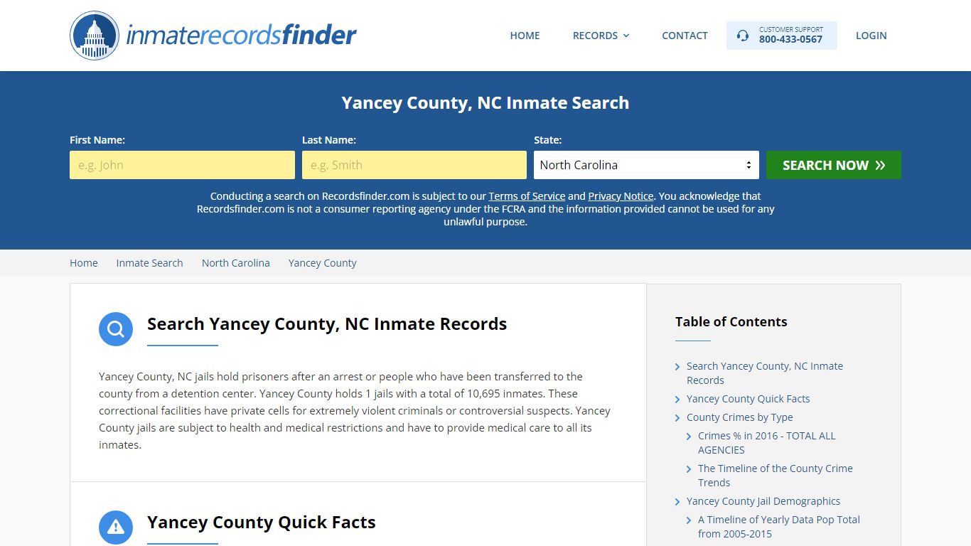 Yancey County, NC Inmate Lookup & Jail Records Online