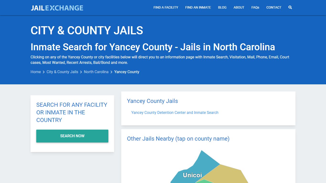 Inmate Search for Yancey County | Jails in North Carolina - Jail Exchange